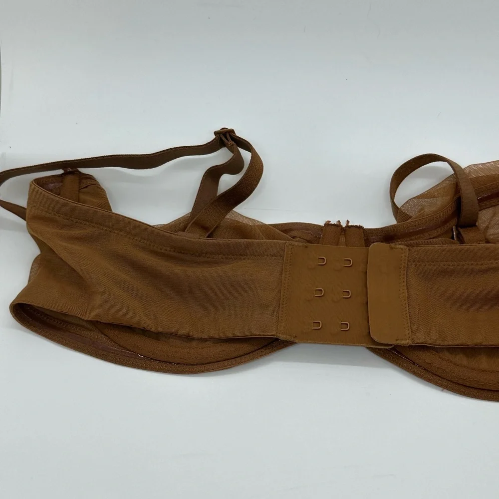 SKIMS Brown Sheer Mesh Underwire Bra Size 36C - Picture 6 of 13